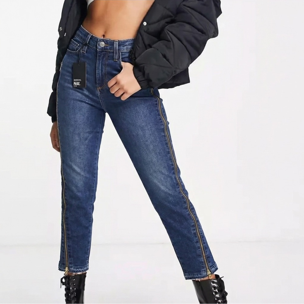 Paige Jacqueline Straight Jeans Size 24 Womens High Rise Crop Measures 25 x 26.5